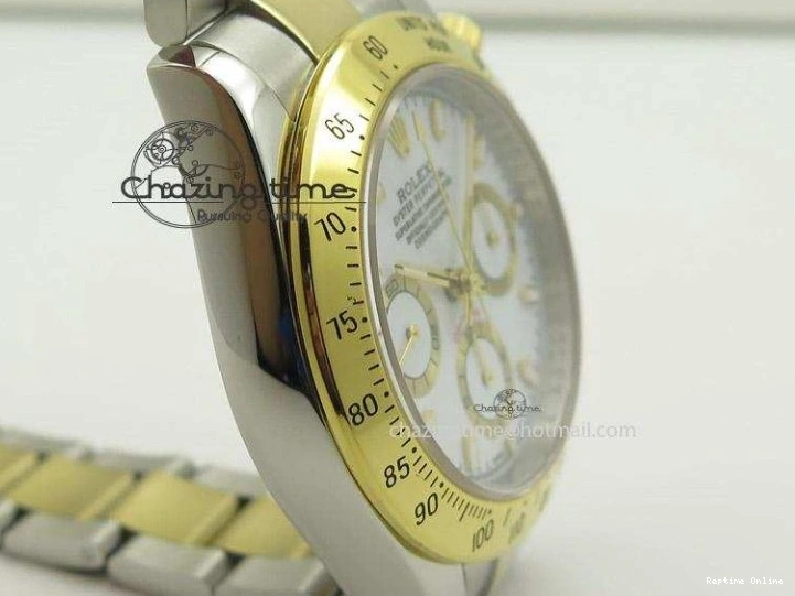 0128 ModernLook Daytona 116523 SS YG White Dial On SS YG Bracelet A7750 JF 4028